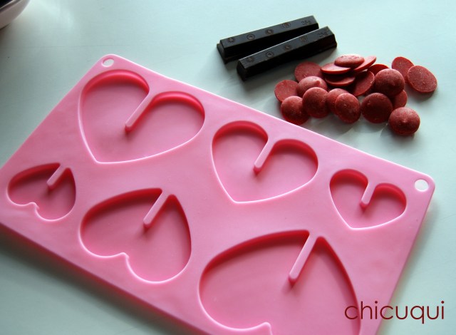 Galletas decoradas San Valentín corazones chocolate candy melts1