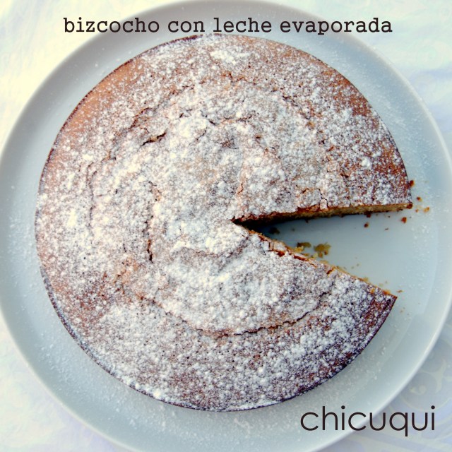 Receta de bizcocho con leche evaporada. chicuqui.com