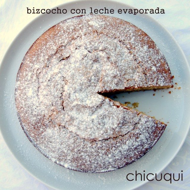 Receta de bizcocho con leche evaporada. chicuqui.com