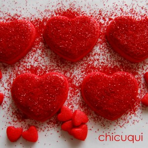 Galletas decoradas san valentin corazones rojos chicuqui.com