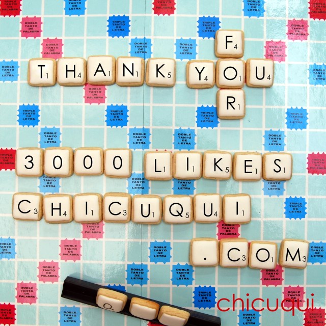 Galletas decoradas en forma de Scrabble o Intelect de chicuqui.com