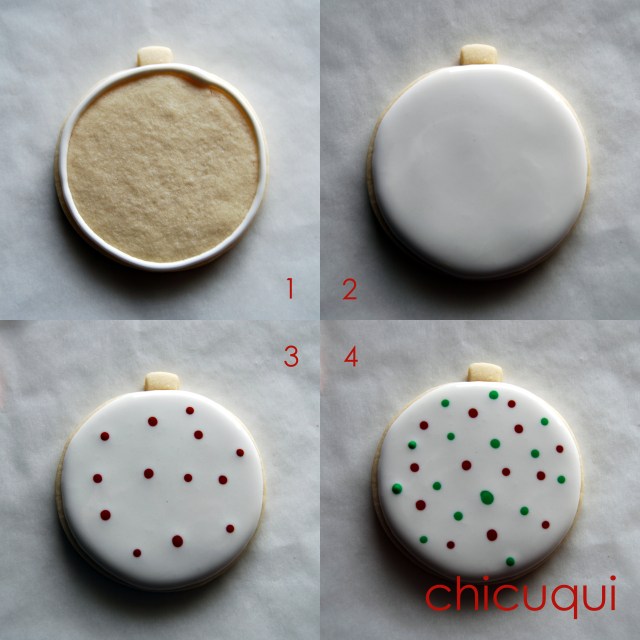 Galletas decoradas para Navidad Christmas tutorial wet on wet chicuqui.com 