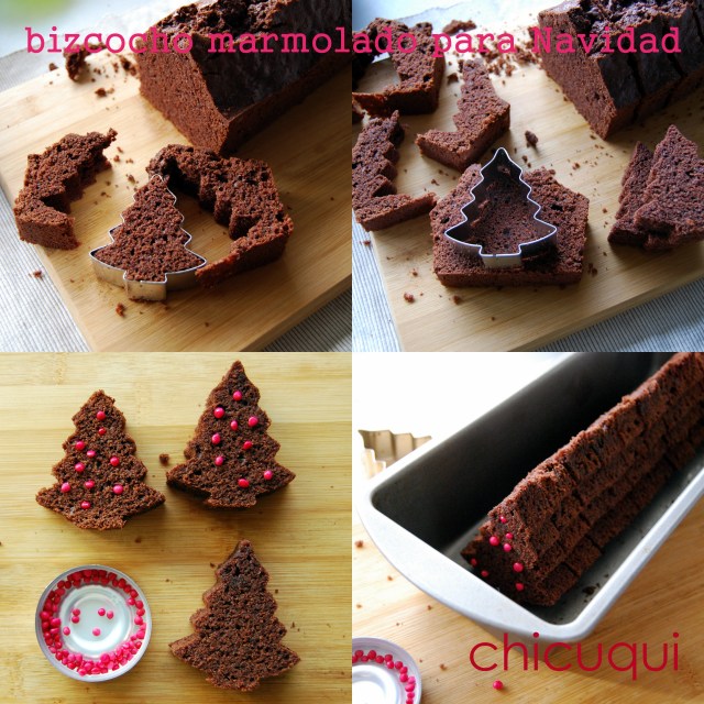 bizcocho marmolado para Navidad y Tulipán en chicuqui