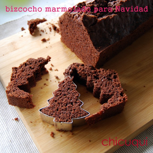 bizcocho marmolado para Navidad y Tulipán en chicuqui