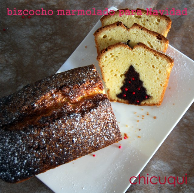bizcocho marmolado para Navidad y Tulipán en chicuqui