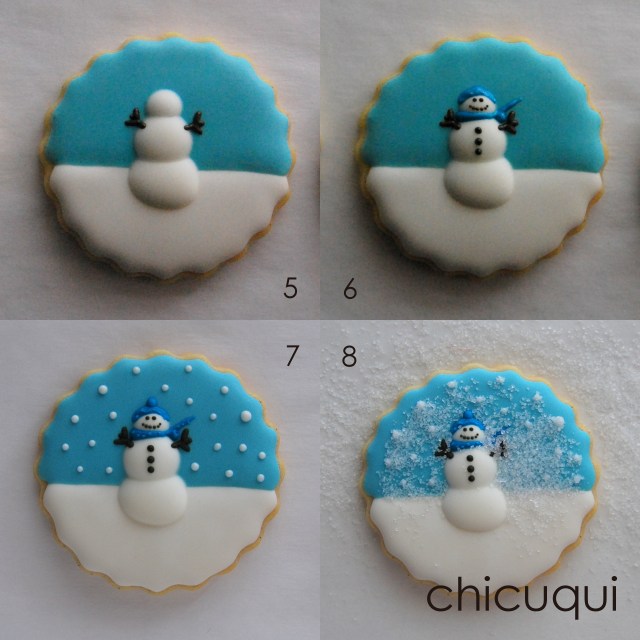 Navidad galletas decoradas muñeco de nieve tutorial chicuqui.com
