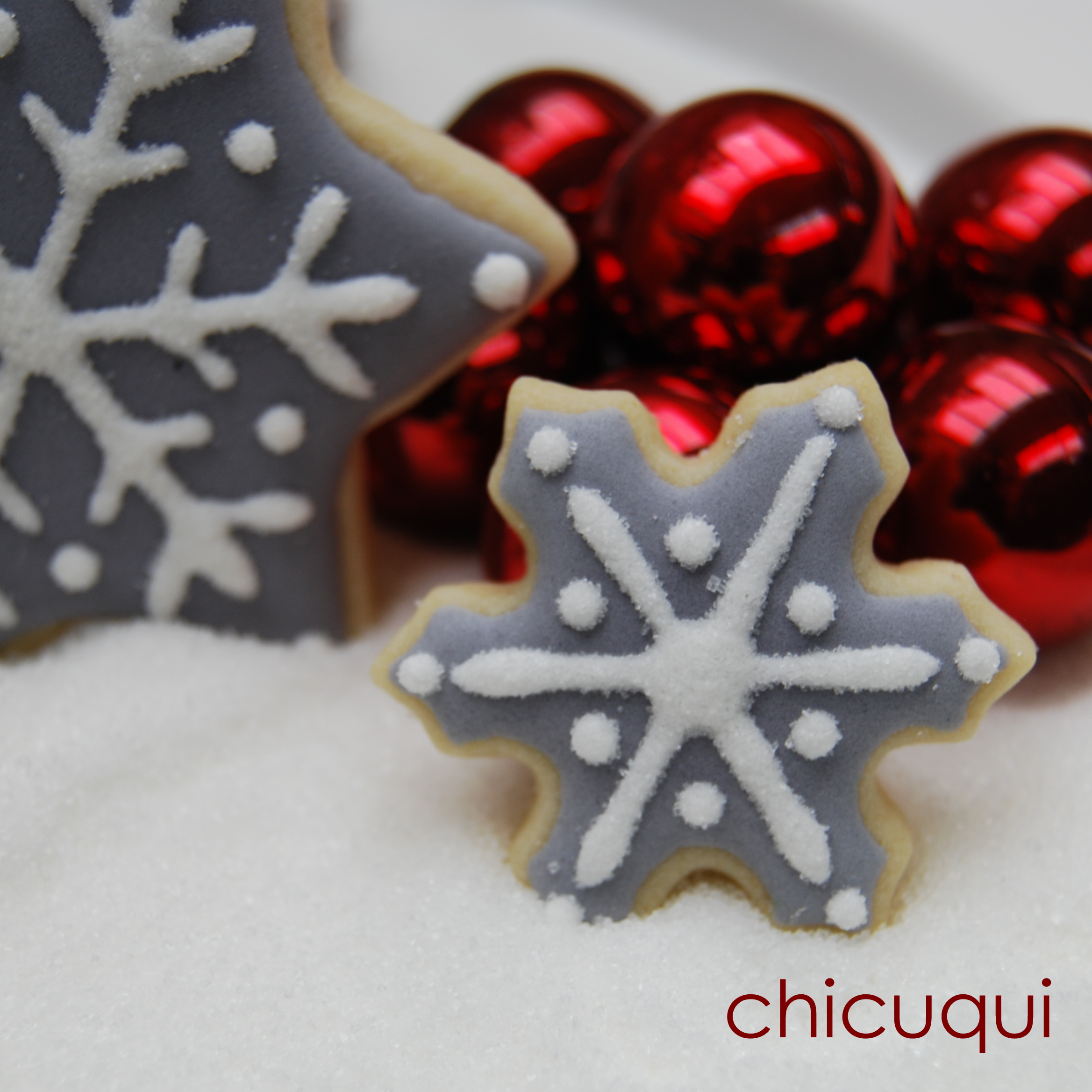 Navidad copo de nieve gris galletas decoradas chicuqui.com