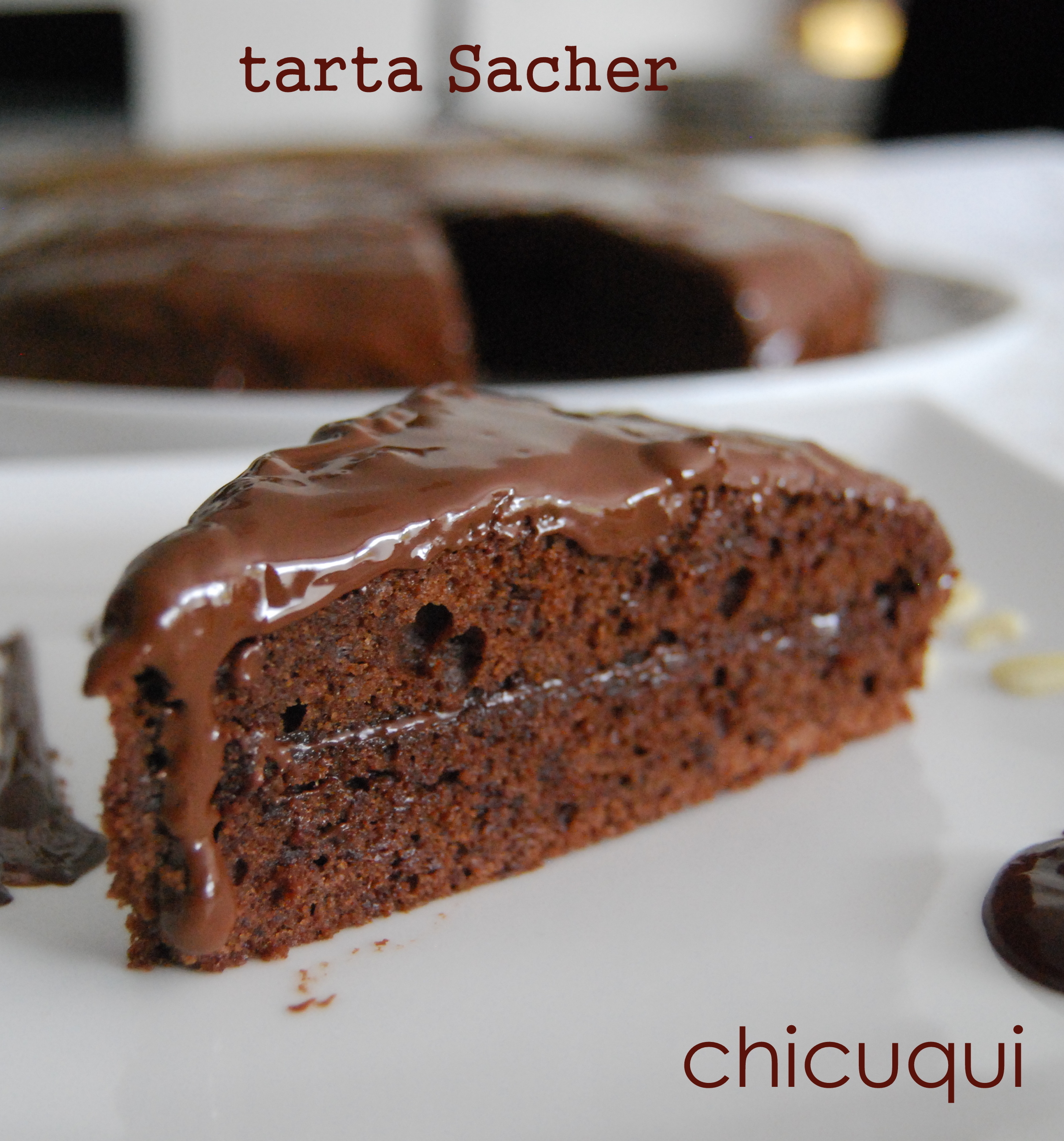 Receta de tarta sacher sin gluten sin lactosa en galletas decoradas chicuqui.com
