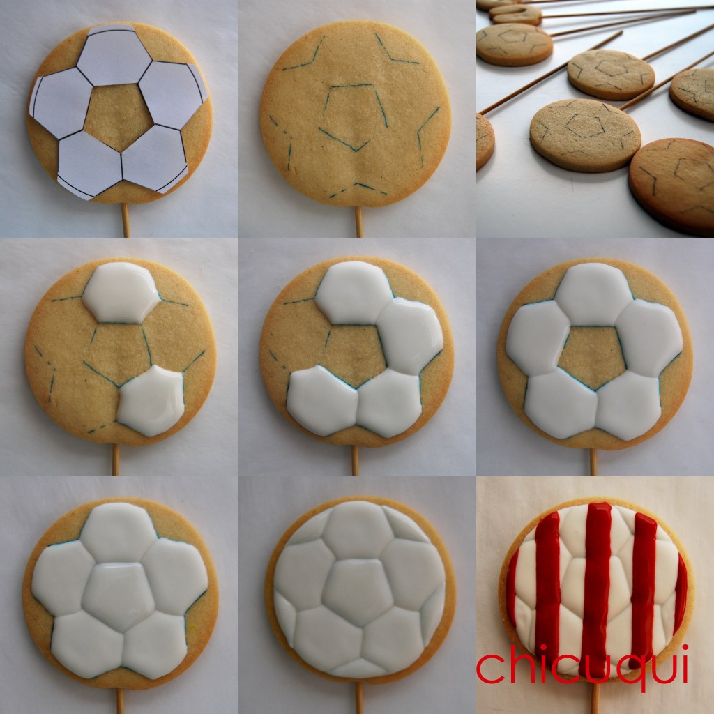 balón de futbol atletico de madrid en galletas decoradas chicuqui.com