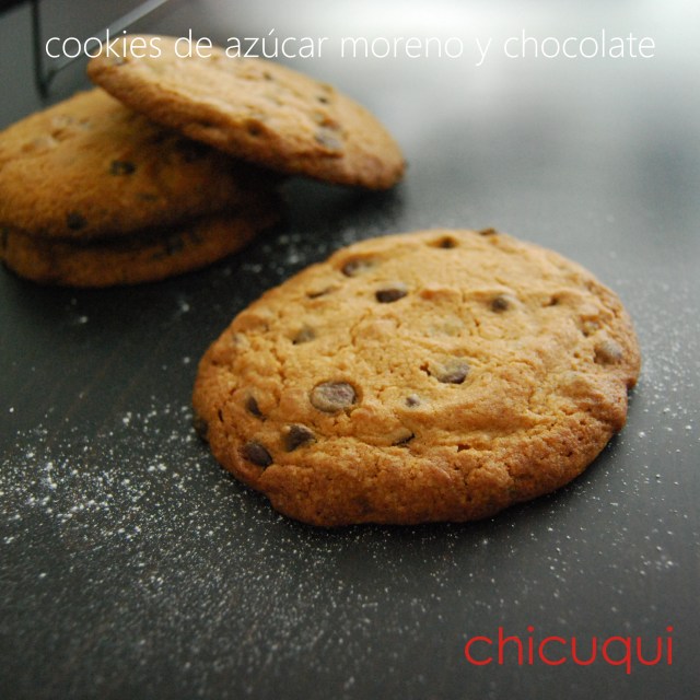 Receta de cookies de azúcar moreno y chocolate chicuqui.com