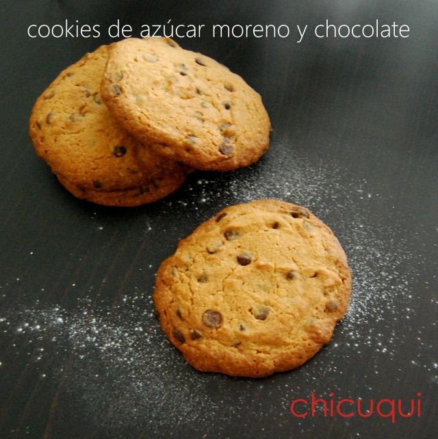 Receta de cookies de azúcar moreno y chocolate chicuqui.com 